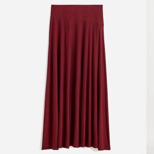 Madewell Jersey Asymmetric-Seam Midi Skirt Cabernet. SZ Med. NWT. Easy Versatile
